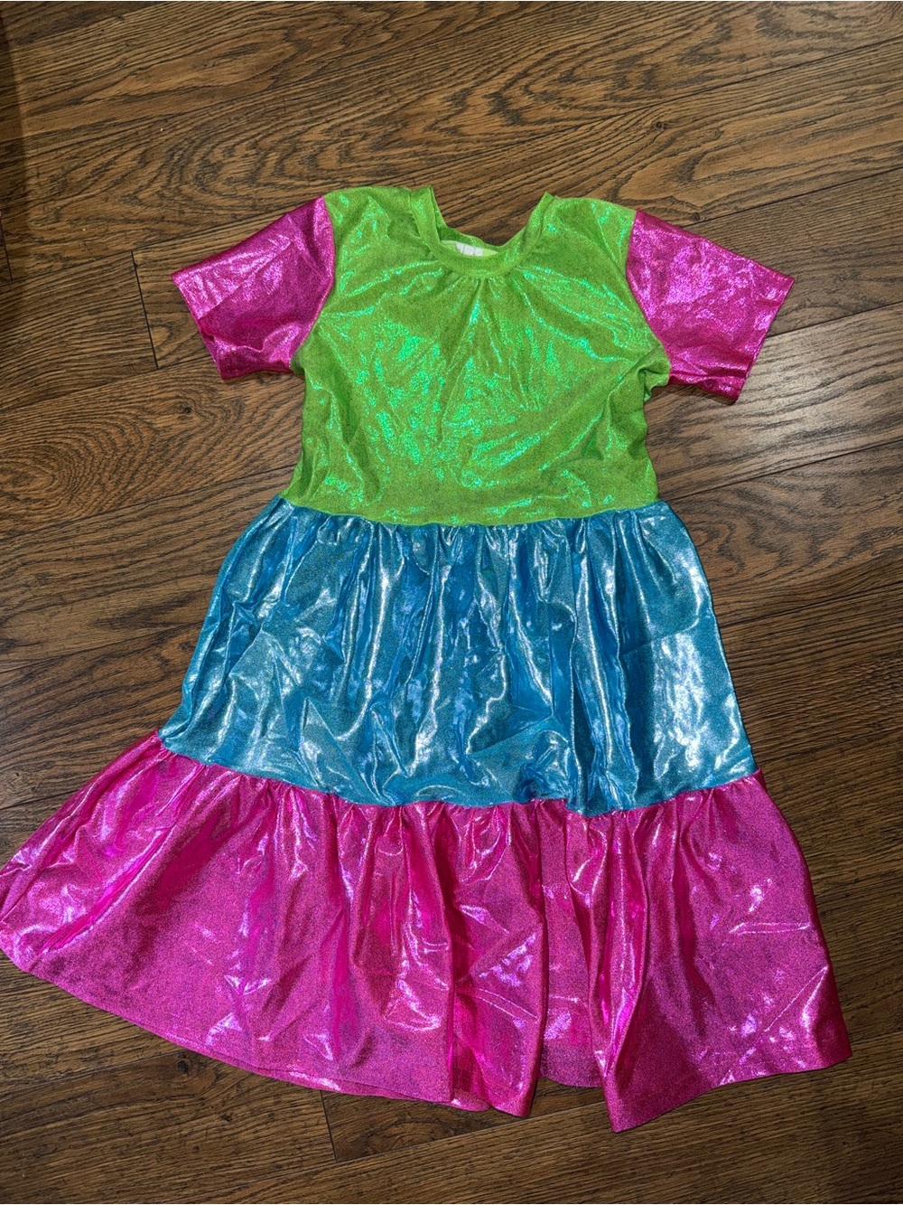 Kids Shimmery Colorblock Dress